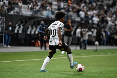 Paulista Futbol Şampiyonası: Korintliler ve Sao Bernardo. 16 Şubat 2022, Sao Paulo, Brezilya: Neo Quimica Arena 'da düzenlenen Paulista Futbol Şampiyonası' nın 7. turu için geçerli olan Korintliler ve Sao Bernardo FC arasındaki futbol maçı 