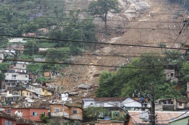 Petropolis 'te sel felaketinin ardından en az 80 kişi hayatını kaybetti. 16 Şubat 2022, Petropolis, Rio de Janeiro, Brezilya: Rio de Janeiro dağlık bölgesinde Çarşamba günü Petropolis 'te meydana gelen sel felaketinin görüntüsü