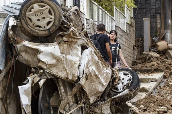 Daño Petrópolis Después Las Inundaciones Golpea Ciudad Deja Menos Muertos —  Fotos de Stock