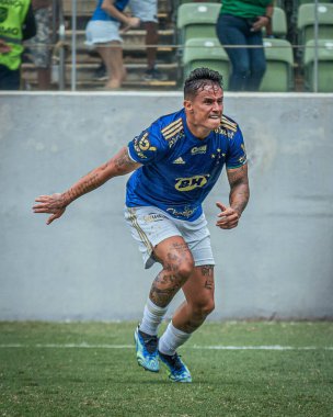 Belo Horizonte, Minas Gerais, Brezilya: 20 Şubat 2022: Cruzeiro ve Villa Nova arasındaki futbol maçı, 2022 Mineiro Futbol Şampiyonası 'nın sekizinci turu için geçerlidir.