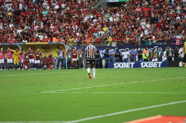 Atletico Mineiro ve Flamengo, 20 Şubat 2022: Cuiaba, Mato Grosso, Brezilya: Brezilya Süper Kupası finali için geçerli olan Atletico Mineiro ve Flamengo arasındaki futbol maçı