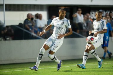 Santos ve Sao Paulo, 20 Şubat 2022: Sao Paulo ve Santos arasındaki futbol maçı, Vila Belmiro Stadyumu 'nda düzenlenen Paulista Futbol Şampiyonası' nın 8. turu için geçerlidir.