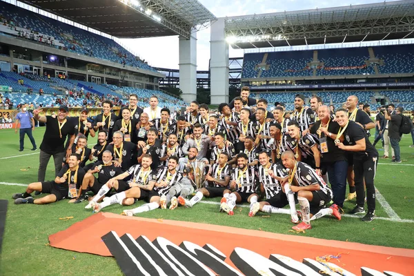 Cuiaba Mato Grosso Brazylia Lutego 2022 Atletico Mineiro Gracze Świętują — Zdjęcie stockowe