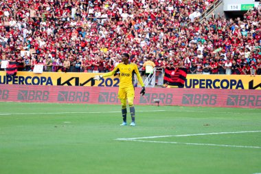 Atletico Mineiro ve Flamengo, 20 Şubat 2022: Cuiaba, Mato Grosso, Brezilya: Brezilya Süper Kupası finali için geçerli olan Atletico Mineiro ve Flamengo arasındaki futbol maçı