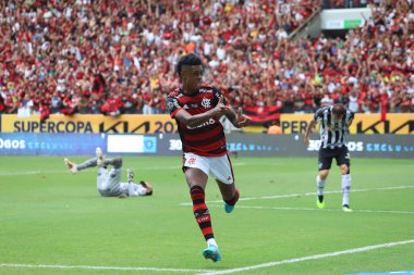 Atletico Mineiro ve Flamengo, 20 Şubat 2022: Cuiaba, Mato Grosso, Brezilya: Brezilya Süper Kupası finali için geçerli olan Atletico Mineiro ve Flamengo arasındaki futbol maçı