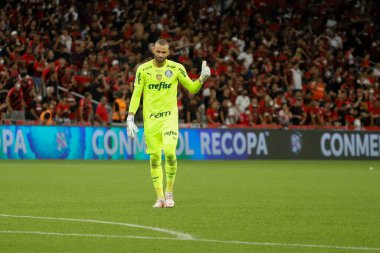 Sudamericana Futbol Recopa Finali: Palmeiras ve Athletico-PR. 23 Şubat 2022, Curitiba, Parana, Brezilya: Curit 'teki Arena da Baixada Stadyumu' nda düzenlenen Sudamericana Soccer Recopa Finali için geçerli olan Athletico-PR ve Palmeiras arasındaki futbol maçı