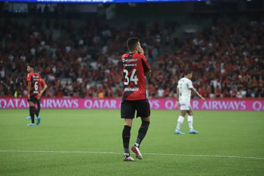 Sudamericana Futbol Recopa Finali: Palmeiras ve Athletico-PR. 23 Şubat 2022, Curitiba, Parana, Brezilya: Curit 'teki Arena da Baixada Stadyumu' nda düzenlenen Sudamericana Soccer Recopa Finali için geçerli olan Athletico-PR ve Palmeiras arasındaki futbol maçı