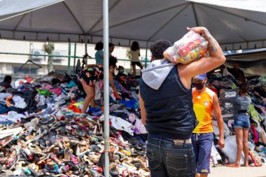 Petropolis 'teki yağmurlar yüzünden heyelan sonucu oluşan hasarın görüntüsü. 24 Şubat 2022, Petropolis, Rio de Janeiro, Brezilya: Morro da Oficina 'da yağan yağmurlar nedeniyle heyelanın yol açtığı hasarın görüntüsü