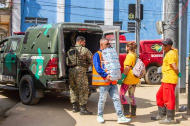 Petropolis 'teki yağmurlar yüzünden heyelan sonucu oluşan hasarın görüntüsü. 24 Şubat 2022, Petropolis, Rio de Janeiro, Brezilya: Morro da Oficina 'da yağan yağmurlar nedeniyle heyelanın yol açtığı hasarın görüntüsü