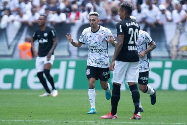 Paulista Futbol Şampiyonası: Korintliler ve RB Bragantino. 27 Şubat 2022, Sao Paulo, Brezilya: Neo Quimica Arena 'da düzenlenen Paulista Futbol Şampiyonası' nın 9. turu için geçerli olan Korintliler ve Red Bull Bragantino arasındaki futbol maçı