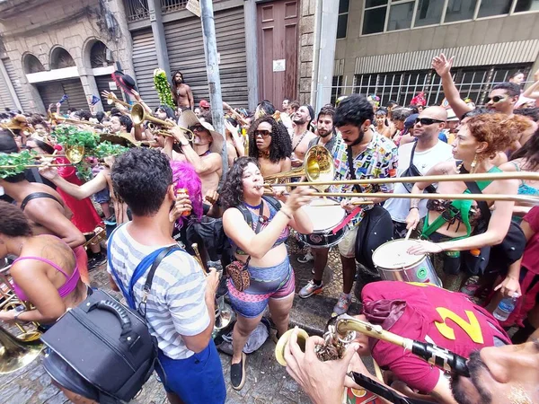 Carnaval Callejero Río Janeiro Febrero 2022 Río Janeiro Brasil Bloque — Foto de Stock