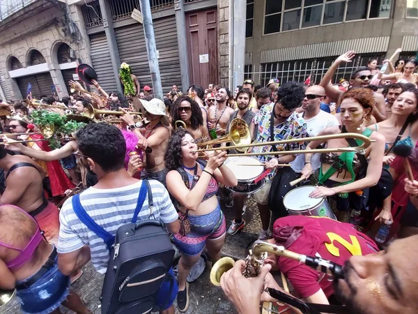 Carnaval Callejero Río Janeiro Febrero 2022 Río Janeiro Brasil Bloque — Foto de Stock