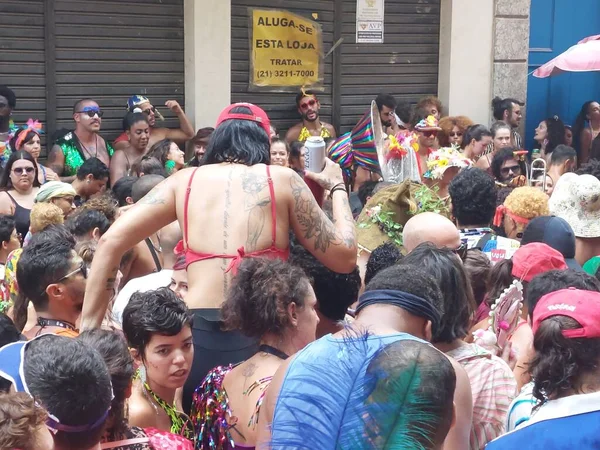 Carnaval Callejero Río Janeiro Febrero 2022 Río Janeiro Brasil Bloque — Foto de Stock