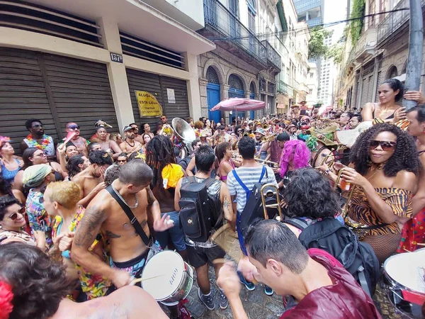 Pouliční Karneval Rio Janeiru Února 2022 Rio Janeiro Brazílie Nezměněný — Stock fotografie