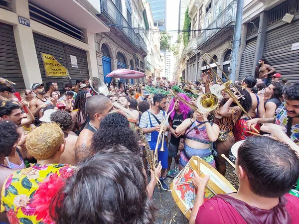 Straßenkarneval Rio Janeiro Februar 2022 Rio Janeiro Brasilien Unveränderter Geheimer — Stockfoto