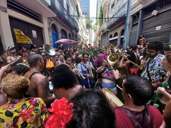 Carnaval Rua Rio Janeiro Fevereiro 2022 Rio Janeiro Brasil Bloco — Fotografia de Stock