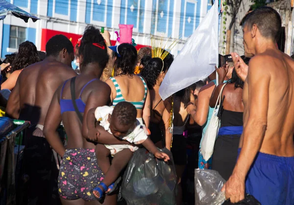 Revelers Divertem Bloco Carnaval Centro Rio Janeiro Fevereiro 2022 Rio — Fotografia de Stock