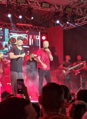 Brezilyalı şarkıcı Alexandre Pires, Florianopolis 'te düzenlenen geleneksel Peixada do Gui 2022' de sahne aldı. 1 Mart 2022, Florianopolis, Santa Catarina, Brezilya. Brezilyalı şarkıcı Alexandre Pires, 