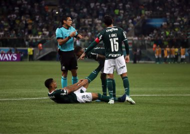 Sudamericana Futbol Recopa Finali: Palmeiras ve Athletico-PR. 2 Mart 2022, Sao Paulo, Brezilya. Athletico Paranaensa 'ya karşı 2-0' lık galibiyetten sonra Sudamericana Futbol Recopa Finali