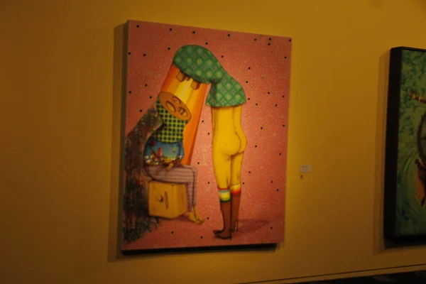 Exhibition Tells Trajectory Brazilian Graffiti Artists Osgemeos Mon Curitiba March — Stock Photo, Image