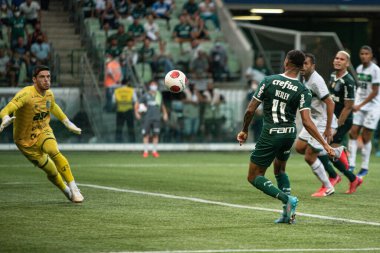 Paulista Futbol Şampiyonası, Palmeiras ve Guarani. 6 Mart 2022, Sao Paulo, Brezilya: Sao Paulo 'daki Allianz Parque Stadyumu' nda yapılan Paulista Futbol Şampiyonası 'nın 10. turu için Palmeiras ve Guarani arasında oynanan futbol maçı.