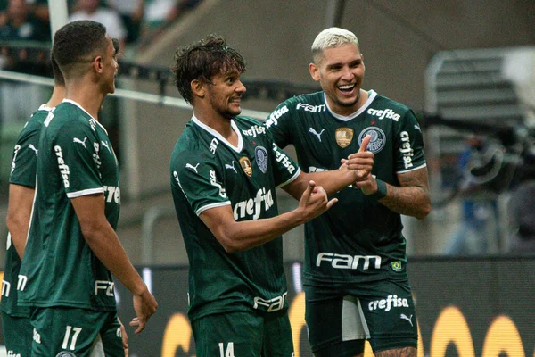 Paulista Πρωτάθλημα Ποδοσφαίρου Palmeiras Και Guarani Μαρτίου 2022 Σάο Πάολο — Φωτογραφία Αρχείου