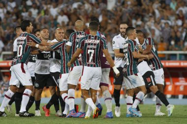 Fluminense ve Olimpia-PAR. 9 Mart 2022, Rio de Janeiro, Brezilya: Nilton Santos 'ta düzenlenen Libertadores Futbol Kupası' nın üçüncü aşaması için geçerli olan Fluminense ve Olimpia (Paraguay) arasındaki futbol maçı