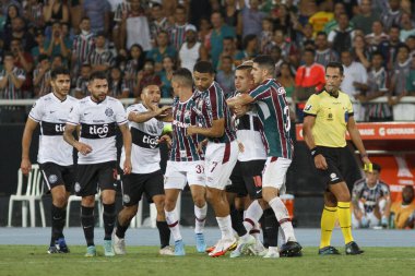 Fluminense ve Olimpia-PAR. 9 Mart 2022, Rio de Janeiro, Brezilya: Nilton Santos 'ta düzenlenen Libertadores Futbol Kupası' nın üçüncü aşaması için geçerli olan Fluminense ve Olimpia (Paraguay) arasındaki futbol maçı