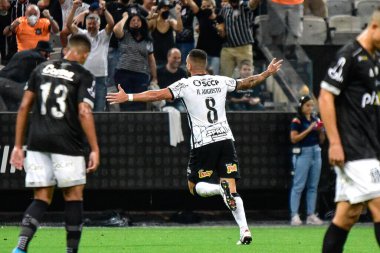 Paulista Futbol Şampiyonası: Corinthians ve Ponte Preta. 12 Mart 2022, Sao Paulo, Brezilya: 2022 Paulista Futbol Şampiyonası 'nın 11. turu için geçerli olan Corinthians ve Ponte Preta arasındaki futbol maçı, Neo Quimica Arena Stadyumu' nda yapıldı.