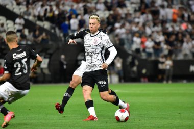 Paulista Futbol Şampiyonası: Corinthians ve Ponte Preta. 12 Mart 2022, Sao Paulo, Brezilya: 2022 Paulista Futbol Şampiyonası 'nın 11. turu için geçerli olan Corinthians ve Ponte Preta arasındaki futbol maçı, Neo Quimica Arena Stadyumu' nda yapıldı.
