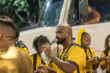 Sambo Okulları Özel Grup Karnaval Provası. 13 Mart 2022, Rio de Janeiro, Brezilya: Rio Karnaval Özel Grubu 'ndan Samba okulları, Sapucai 2022 karnavalının teknik provalarının ikinci günü için 13 Mart Pazar günü Sapucai' ye geri döndüler.. 