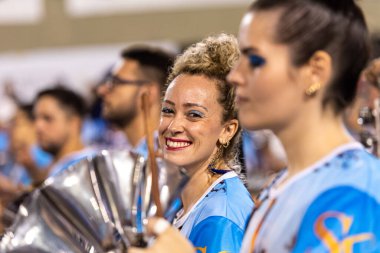 Sambo Okulları Özel Grup Karnaval Provası. 13 Mart 2022, Rio de Janeiro, Brezilya: Rio Karnaval Özel Grubu 'ndan Samba okulları, Sapucai 2022 karnavalının teknik provalarının ikinci günü için 13 Mart Pazar günü Sapucai' ye geri döndüler.. 