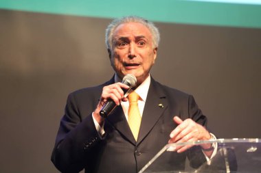 Sao Paulo 'daki Brezilya-Lübnan Kültür Merkezi' nin inşası için yapılan arazi bağışını kutlamak için akşam yemeği. 16 Mart 2022, Sao Paulo, Brezilya Sao Paulo Belediye Başkanı Ricardo Nunes onuruna akşam yemeği