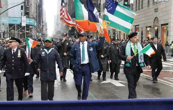 Prefeito Nova York Eric Adams Participa Saint Patricks Day Parade — Fotografia de Stock
