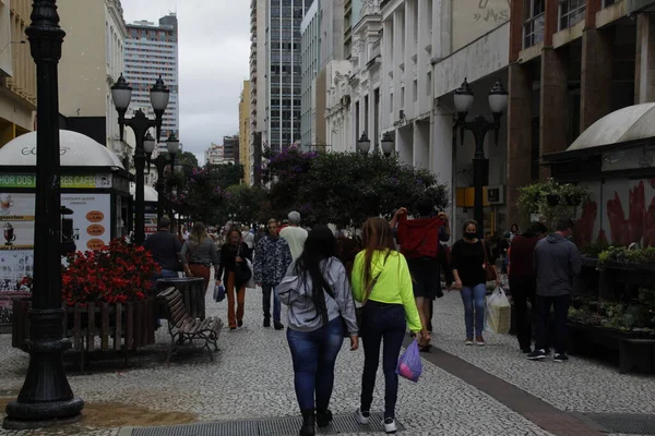 Marzo 2022 Curitiba Parana Brasile Movimento Persone Nel Centro Curitiba — Foto Stock