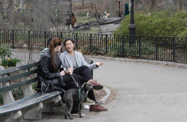 İnsanlar ilkbaharın ilk gününde Central Park 'ı dolduruyor. 20 Mart 2022, New York, ABD: Birçok insan Central Park 'ın ilk gününde piknik yaparken, paten yaparken, gezerken, spor yaparken, egzersiz yaparken, hayvanları beslerken görüldü.