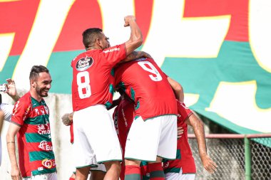 Paulista Futbol Şampiyonası - İkinci Lig Portekizce ve Portekizce 18 Mart 2022, Sao Paulo, Brezilya: Portekiz ve Portekiz arasında oynanan futbol maçı, Paulista Şampiyonası 'nın 15. turu için geçerli - İkinci Lig