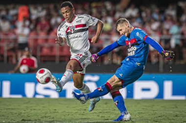 Paulista Futbol Şampiyonası: Sao Paulo ve Botafogo-SP. 19 Mart 2022, Sao Paulo, Brezilya: Sao Paulo ve Botafogo arasında oynanan futbol maçı, Paulista Futbol Şampiyonası 'nın son turu için geçerlidir.