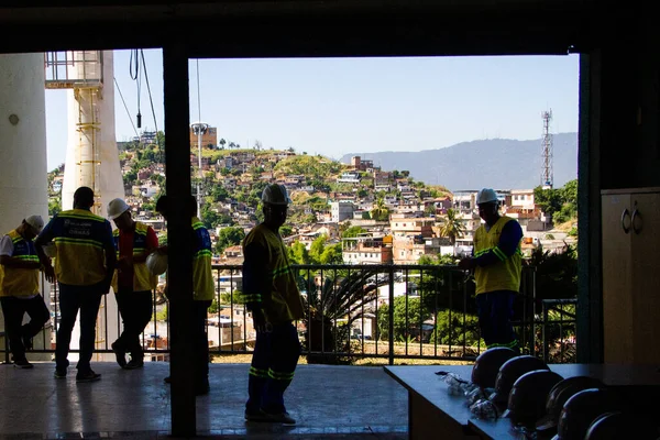 리우데자네이루 정부는 케이블카에 작업을 2022 브라질 리우데자네이루 리오데자네이로 클라우디오 카스트로 — 스톡 사진