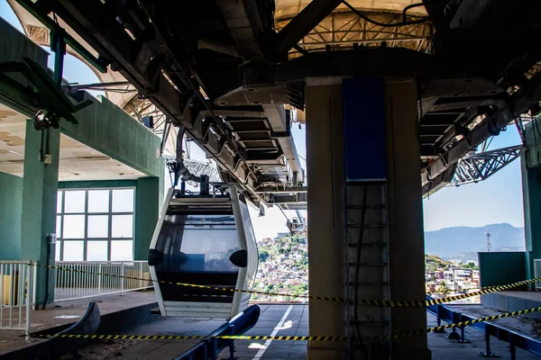 Government Rio Janeiro Begins Restoration Work Alemao Cable Car March — Stock Photo, Image