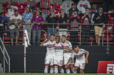 Paulista Futbol Şampiyonası çeyrek finalleri Sao Paulo, Sao Bernardo 'ya karşı. 22 Mart 2022, Sao Paulo, Brezilya: Sao Paulo ve Sao Bernardo arasındaki futbol maçı, Sao Paulo 'daki Morumbi Stadyumu' nda oynanan Paulista Futbol Şampiyonası için geçerlidir.
