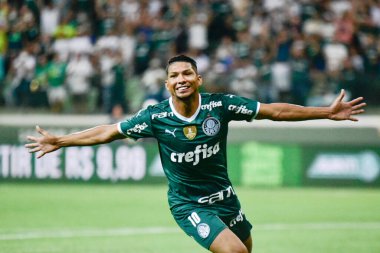 Paulista Futbol Şampiyonası çeyrek finali Palmeiras Ituano 'ya karşı. 23 Mart 2022, Sao Paulo, Brezilya: Sao Paulo 'daki Allianz Parque Stadyumu' nda yapılan Paulista Futbol Şampiyonası çeyrek final maçında Palmeiras ile Ituano arasında oynanan futbol maçı.
