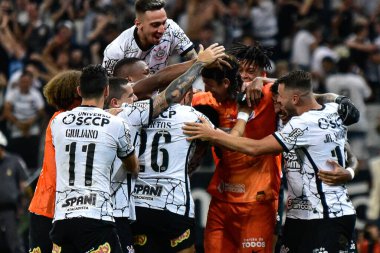 Paulista Futbol Şampiyonası - çeyrek final Korintliler ve Guarani. 24 Mart 2022, Sao Paulo, Brezilya: Neo Quimica Arena 'da yapılan Paulista Futbol Şampiyonası çeyrek finalleri için geçerli olan Corinthians ve Guarani arasındaki futbol maçı 