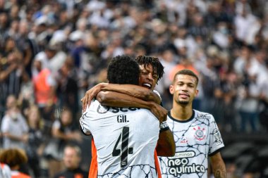 Paulista Futbol Şampiyonası - çeyrek final Korintliler ve Guarani. 24 Mart 2022, Sao Paulo, Brezilya: Neo Quimica Arena 'da yapılan Paulista Futbol Şampiyonası çeyrek finalleri için geçerli olan Corinthians ve Guarani arasındaki futbol maçı 