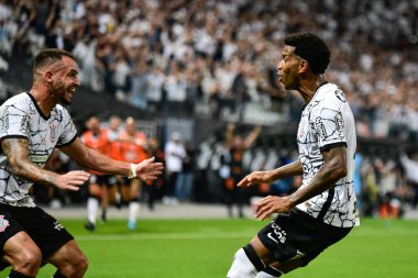 Paulista Futbol Şampiyonası - çeyrek final Korintliler ve Guarani. 24 Mart 2022, Sao Paulo, Brezilya: Neo Quimica Arena 'da yapılan Paulista Futbol Şampiyonası çeyrek finalleri için geçerli olan Corinthians ve Guarani arasındaki futbol maçı 
