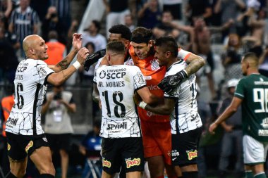 Paulista Futbol Şampiyonası - çeyrek final Korintliler ve Guarani. 24 Mart 2022, Sao Paulo, Brezilya: Neo Quimica Arena 'da yapılan Paulista Futbol Şampiyonası çeyrek finalleri için geçerli olan Corinthians ve Guarani arasındaki futbol maçı 