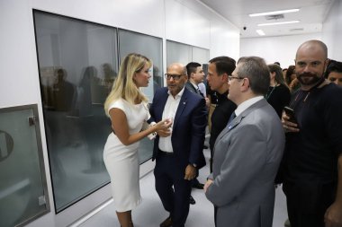 Sao Paulo Valisi Joao Doria, Butantan Enstitüsü 'nün fabrikasını devretme töreni sırasında. 25 Mart 2022, Brezilya: Sao Paulo Valisi, Joao Doria, ve Butantan Enstitüsü başkanı, Dimas Covas, 