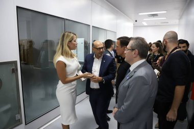 Sao Paulo Valisi Joao Doria, Butantan Enstitüsü 'nün fabrikasını devretme töreni sırasında. 25 Mart 2022, Brezilya: Sao Paulo Valisi, Joao Doria, ve Butantan Enstitüsü başkanı, Dimas Covas, 