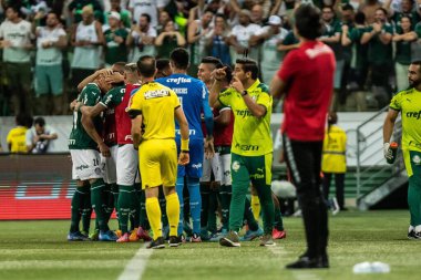 Paulista Futbol Şampiyonası Yarı Finali Palmeiras ve Red Bull Bragantino. 26 Mart 2022, Sao Paulo, Brezilya: Palmeiras ile Red Bull Bragantino arasındaki futbol maçı, Paulista Futbol Şampiyonası Yarı Finali için geçerli, Alianz Parque Stadyumu 'nda yapıldı.