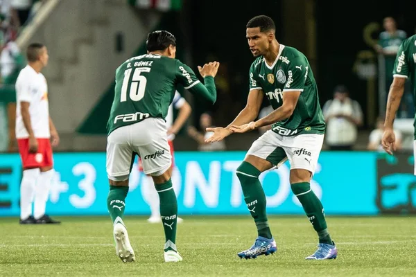 Paulista Futbol Şampiyonası Yarı Finali Palmeiras ve Red Bull Bragantino. 26 Mart 2022, Sao Paulo, Brezilya: Palmeiras ile Red Bull Bragantino arasındaki futbol maçı, Paulista Futbol Şampiyonası Yarı Finali için geçerli, Alianz Parque Stadyumu 'nda yapıldı.